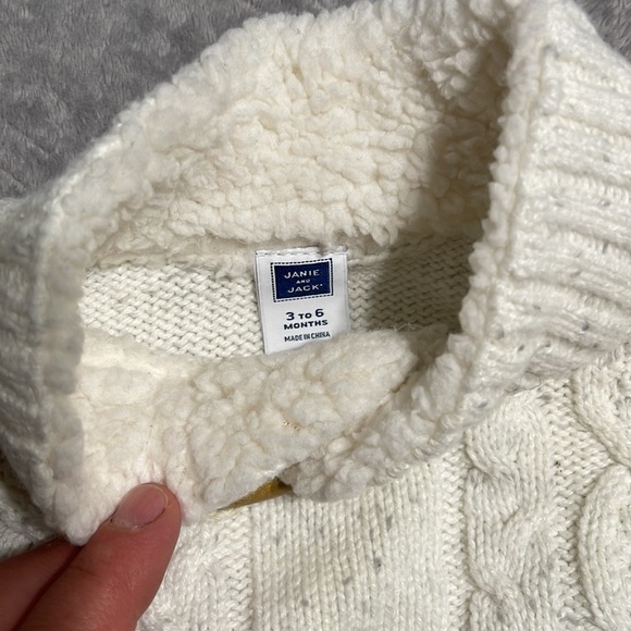 Janie and Jack cable knit shawl collar sweater - Picture 4 of 8